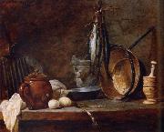 Lean food with cook utensils Jean Baptiste Simeon Chardin